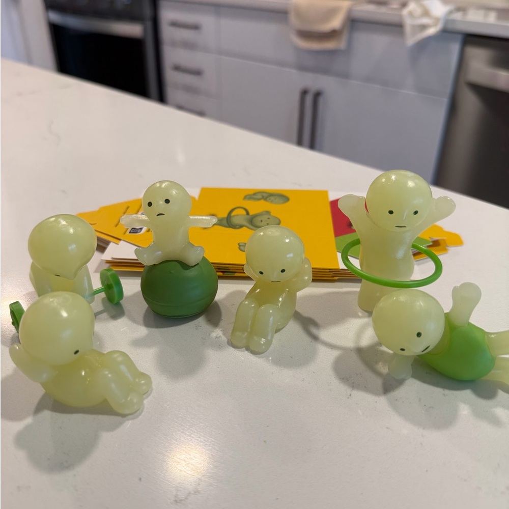 Smiski Exercising Glow-In-The-Dark Blind Box Set of 6 Opened Comes with Boxes